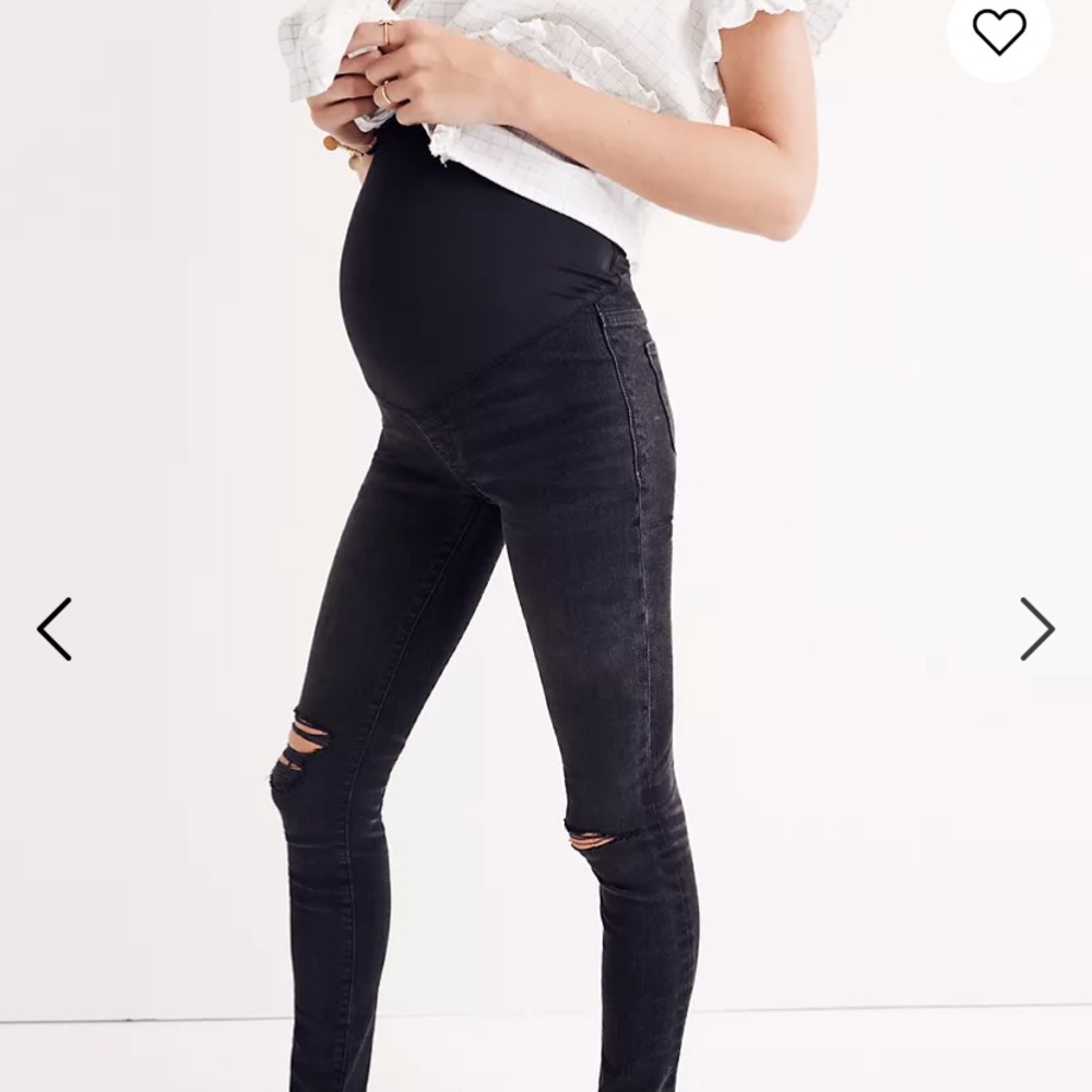 Madewell over-the-belly Maternity Skinny Jeans in Black Sea